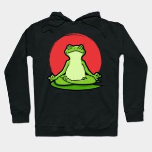 zen frog character yoga Hoodie